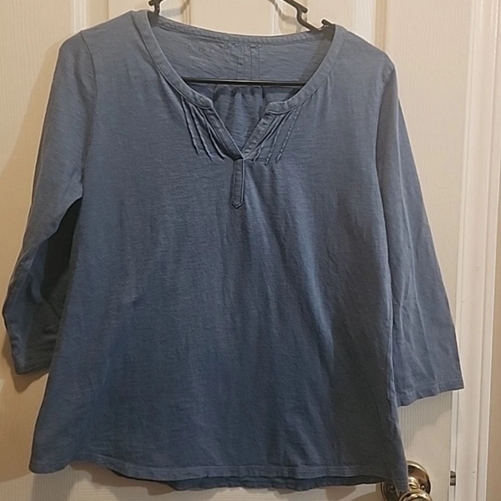 LL Bean Women's 3/4 Sleeve T- Shirt  Organic Cotton S